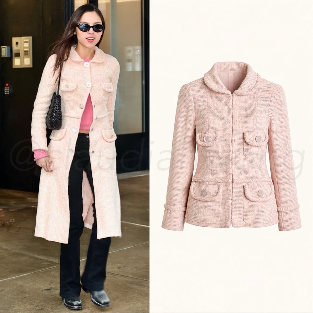 Vintage MARC JACOBS S/S 2004 Four Pocket Tweed Hook Eye Jacket in Pink